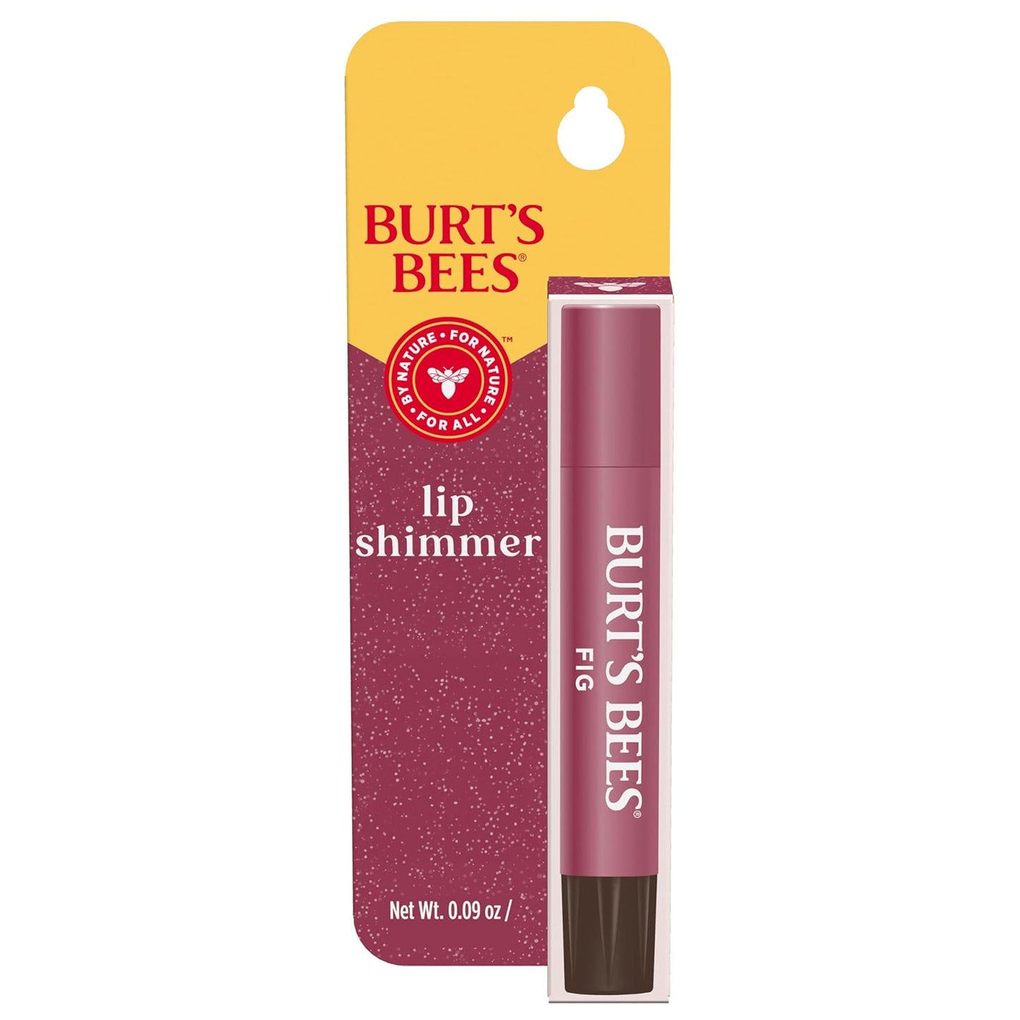 Burt's Bees Tinte labial brillante, bálsamo labial tintado en barra, hidratante para hidratación durante todo el día con acabado pigmentado natural brillante y color modulable, higo, 1 tubo, 0.09 oz.