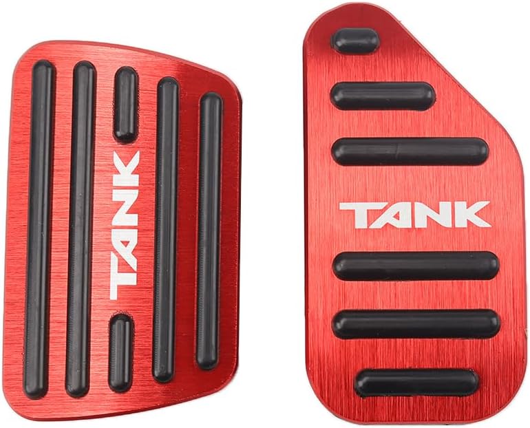 Toyota Tank M900A/M910A Dedicated Design With Logo Aluminum Axle Pedal Brake Pedal Cover 2 Piece Set (Red)