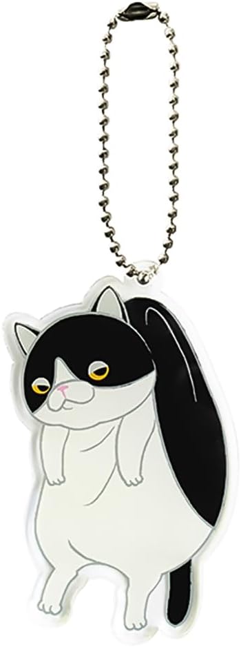Shinada Global Mochi Neko Acrylic Keychain Pinch BK/WH MNAK-0068T