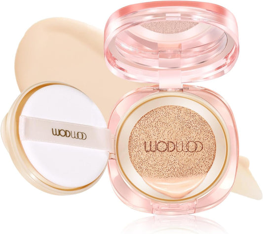 Cushion Foundation, Cushion BB Cream, Natural Cover & Gloss, Long Keep, Pore Cover, Moisturizing, Crumble Resistant, Semi-Matte Finish, Resistant to Sweat Sweat Base Makeup, #1 Ivory