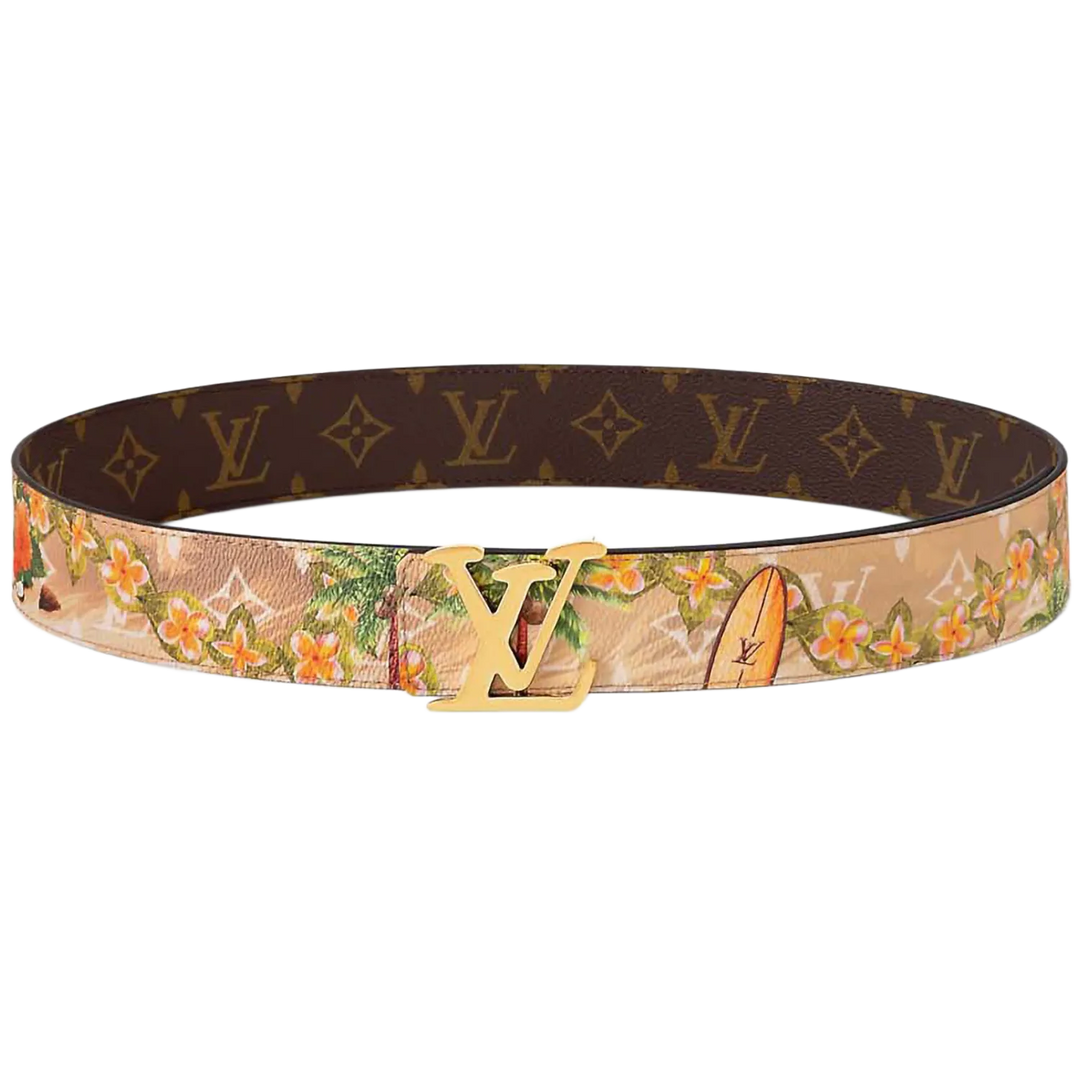 LOUIS VUITTON 'SAND' LV TAG 40MM REVERSIBLE BELT