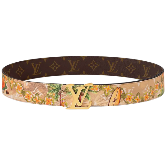 LOUIS VUITTON 'SAND' LV TAG 40MM REVERSIBLE BELT