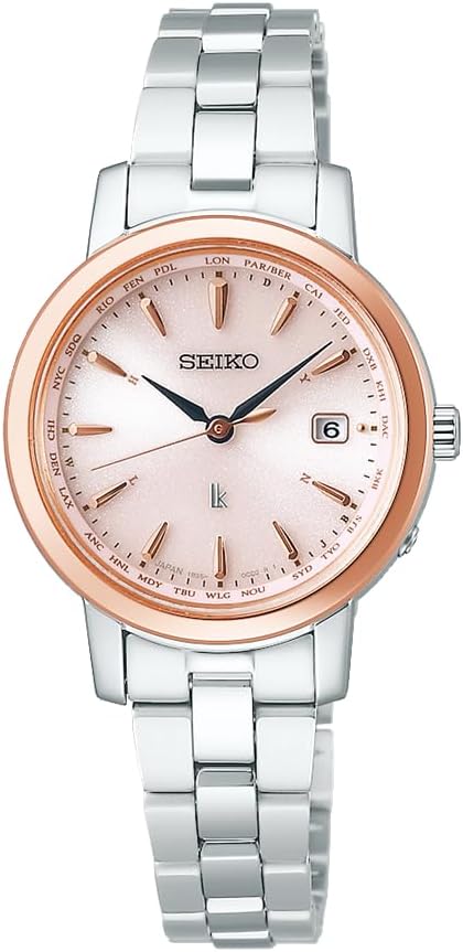 Seiko SSVV074 Women's Wristwatch, Standard Collection, New Solar Radio, Silver, mocha pink, Bracelet Type