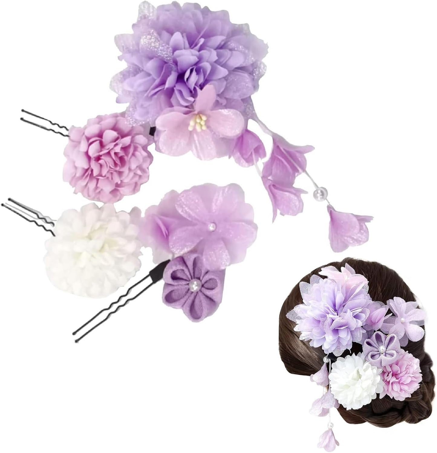 Coming-of-age Ceremony, Japanese Style, Yukata, Popular, Graduation Ceremony, Wedding, Shichi-Go-San Party, Thank You Party, New Year, Fireworks Display, Flowers, Dry Flowers, Hair Clip, Hair