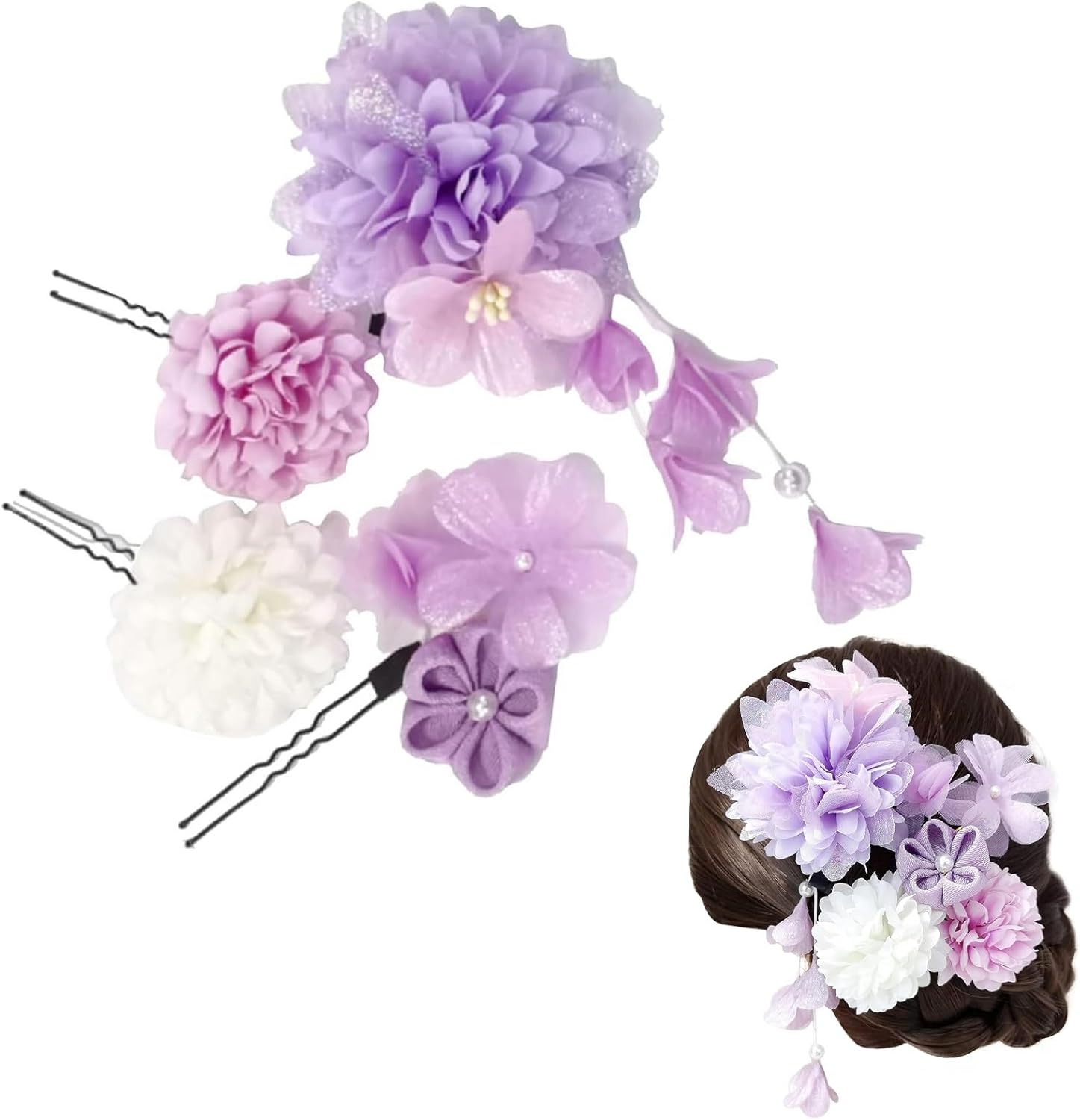 Coming-of-age Ceremony, Japanese Style, Yukata, Popular, Graduation Ceremony, Wedding, Shichi-Go-San Party, Thank You Party, New Year, Fireworks Display, Flowers, Dry Flowers, Hair Clip, Hair