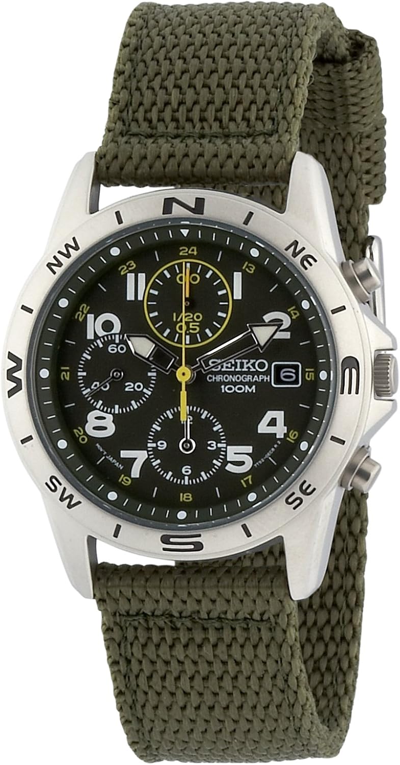 Seiko SND377R Men's Wristwatch, Re-imported, Overseas Model, khaki/khaki, watch