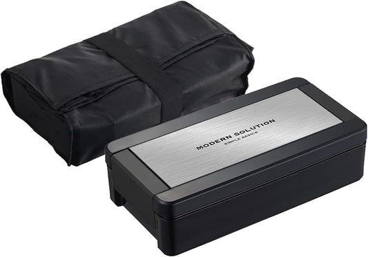 Iwasaki Kogyo Bento Box Men's Lunch Box 1-Tier 850ml with Cool Bag Hairline Easy Care