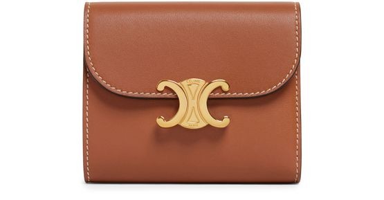 CELINE Small flap wallet in shiny smooth lambskin - Image 1
