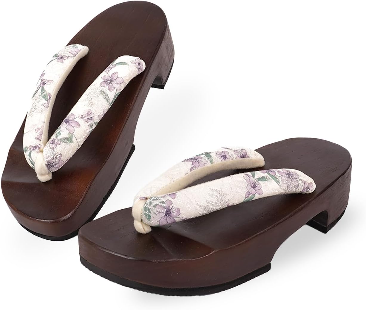 Amemari Women's Heel Clogs, Yukata, Thick Bottom, Style Up, Arch Fit, Painless, Embroidery, Lace, Thong, Half Moon Type, Heels, Fashionable, Puffy Thong, Yukata, Sandals, Yukata Accessories, Dull