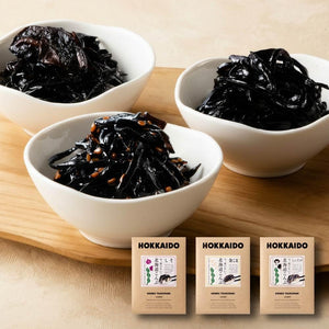 Maruchi Okada Shoten Preservative Boiled Kombu, Hokkaido, You Want to Eat Now! Hokkaido Kombu (Shiso, Kinesama, Shiitake Set, 1, Bag)