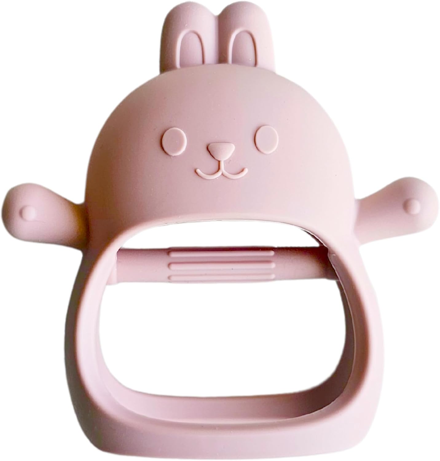 Burpee Bite Rabbit Silicone Toy for Teeth, Won't Drop Teeth, Safe Material, Peel Off Baby, Newborn, Baby, First Toy, Bunny, BPA-Free, Infant Gift, Baby Shower, 0 Years, 1 Year Old (Pink)