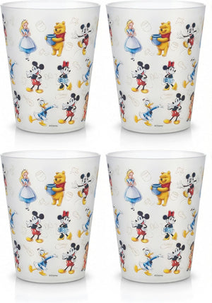 Vasos de plástico reutilizables de Disney – Paquete de 4 vasos de plástico para beber de 16 oz con diseños de Mickey, Stitch, Pooh o Disney100 – Sin BPA, apilables, seguros para lavavajillas en la