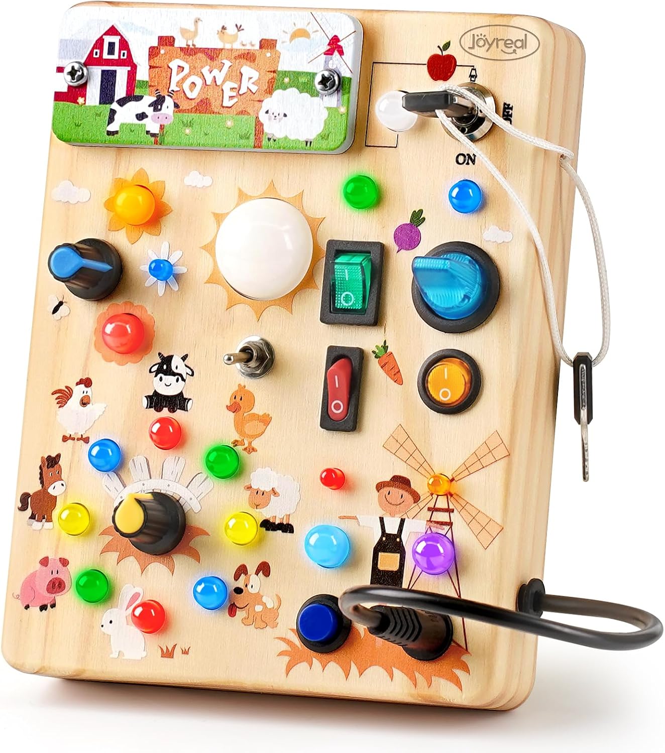 Joyreal Educational Toys Montessori Busy Board 1 2 3rd Birthday Gift Boys Girls Children Toy (Limited Edition)