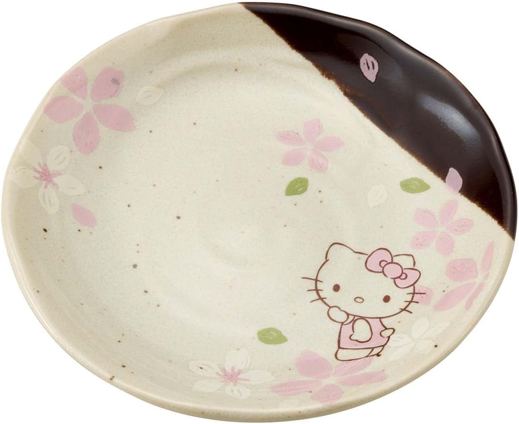 Skater CHMD1-A Mino Ware Small Plate, Hello Kitty Sakura, Sanrio, 5.2 inches (13.2 cm)