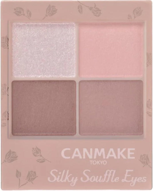 Canmake M07 Silky Flare Eyes (Matte Type) Tutu Ballerina, 0.1 oz (3.8 g), Moist Sheer, 4 Colors, Eyeshadow, Dull Pink