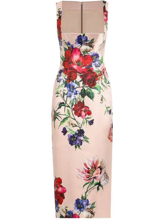 Dolce  Gabbana ドルチェ＆ガッバーナフローラルミディドレス - Image 1