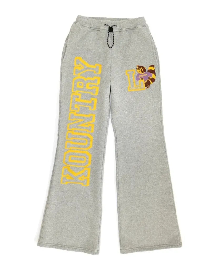 KAPITAL 'FLEECE' FLARE GREY SWEATPANTS