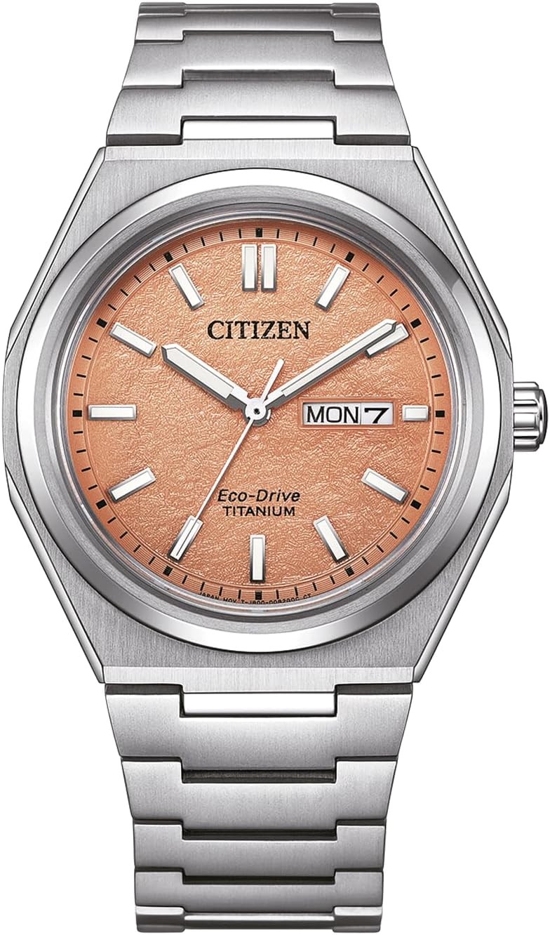 Citizen Eco-Drive Men's Titanium 10 Bar Analog Date Silver Watch AW0130-85Z
