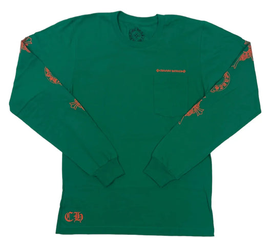 CHROME HEARTS 'ORANGE HORSE SHOE' LONGSLEEVE TEE