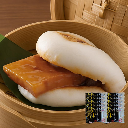 Manrai Steamed Buns with Braised Pork Belly 90g x 5-10 pieces, Kagoshima, Frozen, Local Specialty, Gourmet, Meat Bun, Pork Bun, Braised Pork, Individually Wrapped, Father's Day, Ochugen, Oseibo, Small