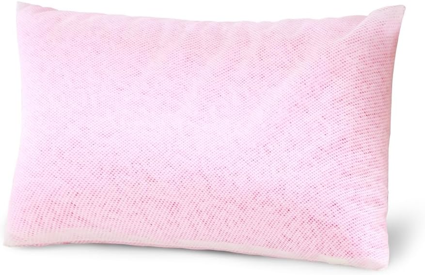 Iris Plaza Pillow, Made in Japan, Adjustable Height, Breathability, Soft Piping, Dust Resistance, Gentle Fit for Head/Neck, Fully Washable, No Stuffiness, Mesh, Small Size, Pink