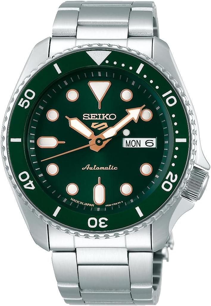Seiko Watch 5 Sports SKX Watch, silver/green