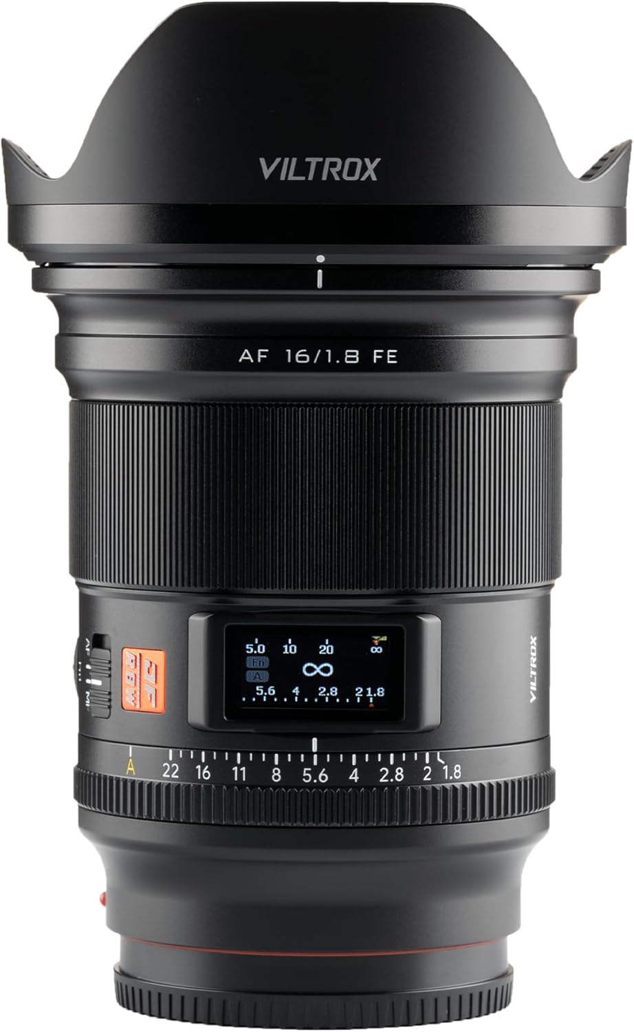 VILTROX AF 16mm F1.8 FE Sony E Mount Wide Angle Lens with LCD Screen Ultra Wide Angle Monofocal Lens Compatible with Sony Full Size α7II α7III α7RIII α7RIV α7RV α7S α7SII α9 α7CII α7C α7CR
