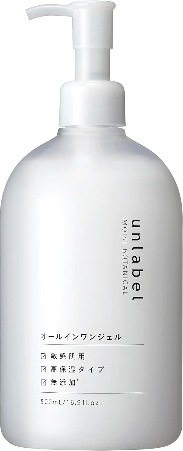 Unlabel Unlabel Moist Botanical All-in-One Gel, 16.9 fl oz (500 ml), Moisturizing, Additive-free, Sensitive Skin, Weakly Acid, Moisturizing, Made in Japan, Skin Care, Basics, Cosmetics, Moisturizing,