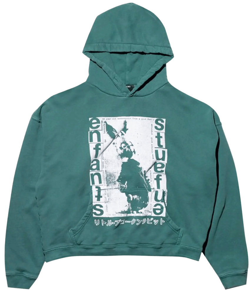 ENFANTS RICHES DÉPRIMÉS 'PATHETIC JAPANESE RABBIT' GREEN HOODIE