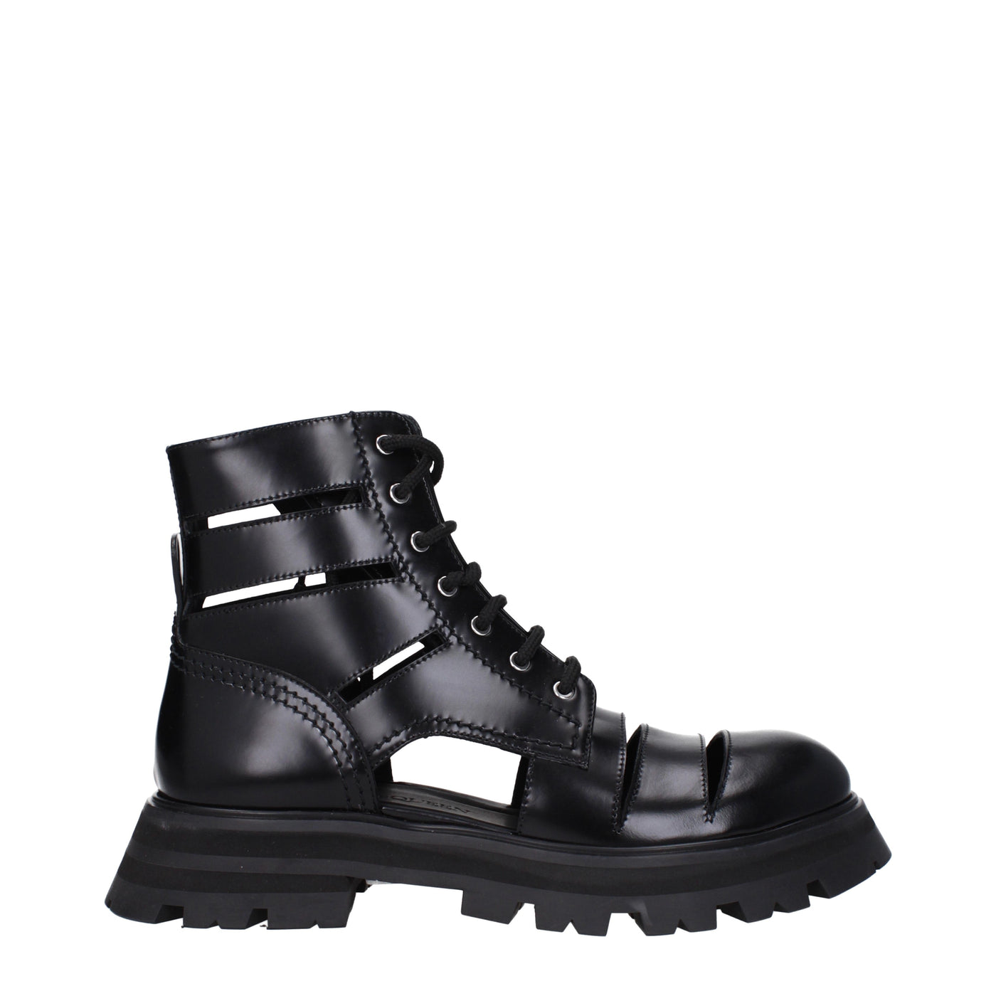Alexander McQueen アレクサンダー・マックイーンの女性 'S 革のブーツブラック - Image 1