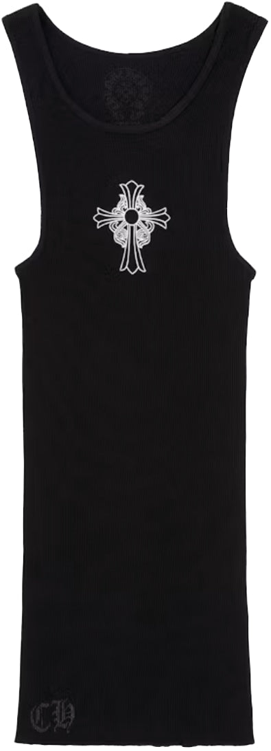 CHROME HEARTS 'HAIRY CROSS' BLACK TANK