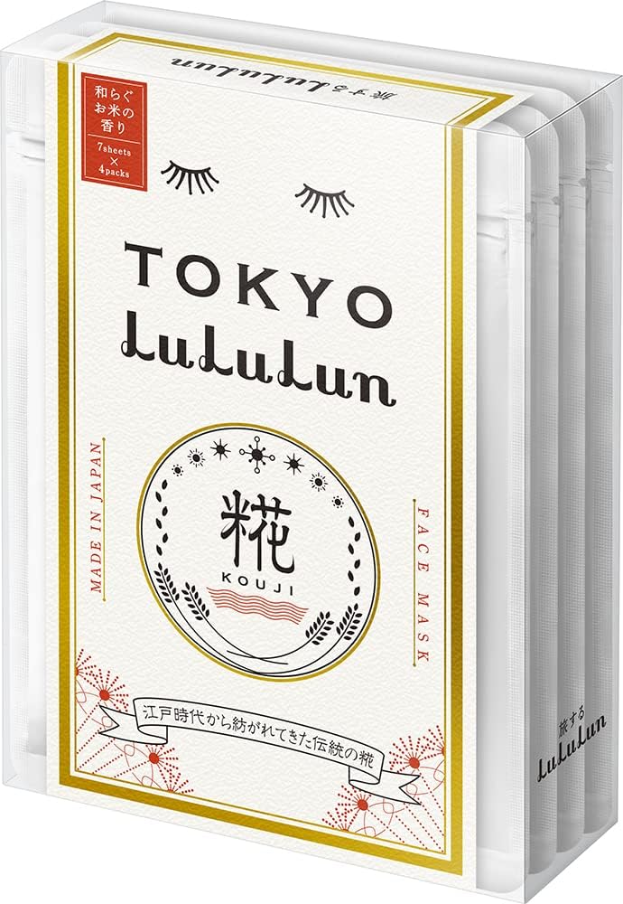 Face Mask Pack, Lululun, Tokyo Lulun, Warragu Rice Scented, 7 Sheets x 4 Bags