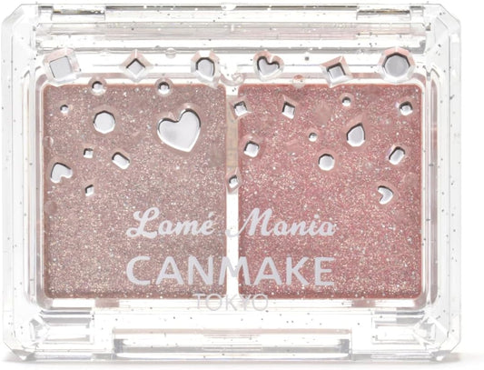 Canmake Lame Mania 02 2.7g Eye Shadow Glitter Shiny Pearl 2 Colors Pastel Pink