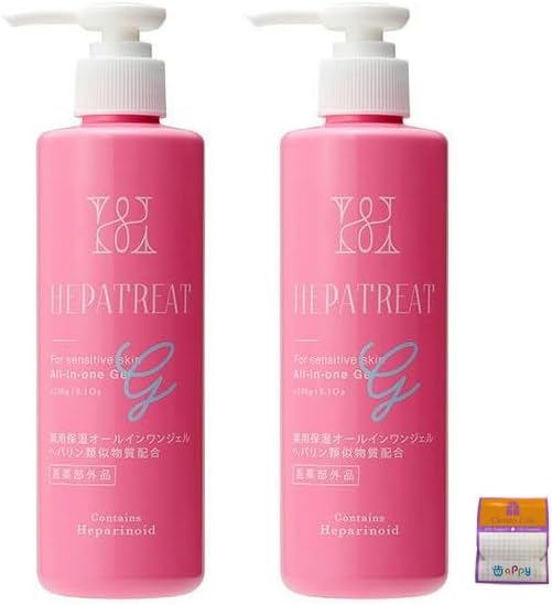 Hepatreat Medicated All-in-One Gel Set of 2, 9.5 fl oz (280 ml) x 2, Includes Beauty Moisturizing Ingredients, Quasi Drug, Comes with a Little Gift