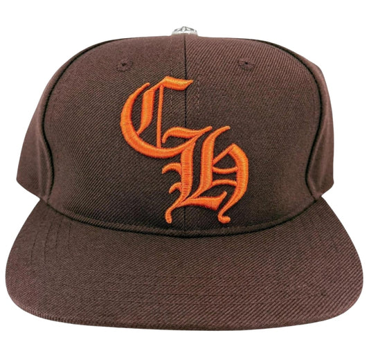 CHROME HEARTS 'ORANGE LOGO' BROWN BASEBALL HAT