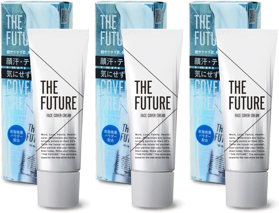The Future Face Cover Cream, Anti-Glare, Oil Control, Pore Cover, Oily Skin, Smooth Skin, No Color, Makeup Base, Set of 3