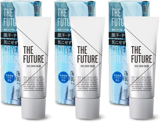 The Future Face Cover Cream, Anti-Glare, Oil Control, Pore Cover, Oily Skin, Smooth Skin, No Color, Makeup Base, Set of 3