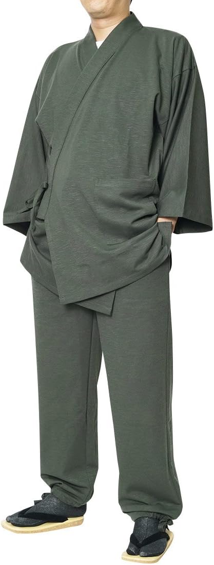 [Samui and Japanese Specialty Store, Craftsmanship Himeka] Men's Slub Knit Weave Samue Clothes, S/M/L/LL/3L/4L/5L