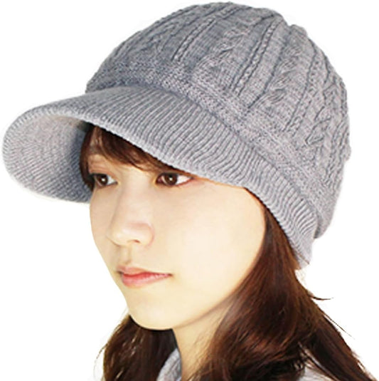 Kokoro Anti-Cancer Medicine/Medical Hat, Organic, with Brim, Cable Pattern Cap [Autumn and Winter] [Made in Japan]
