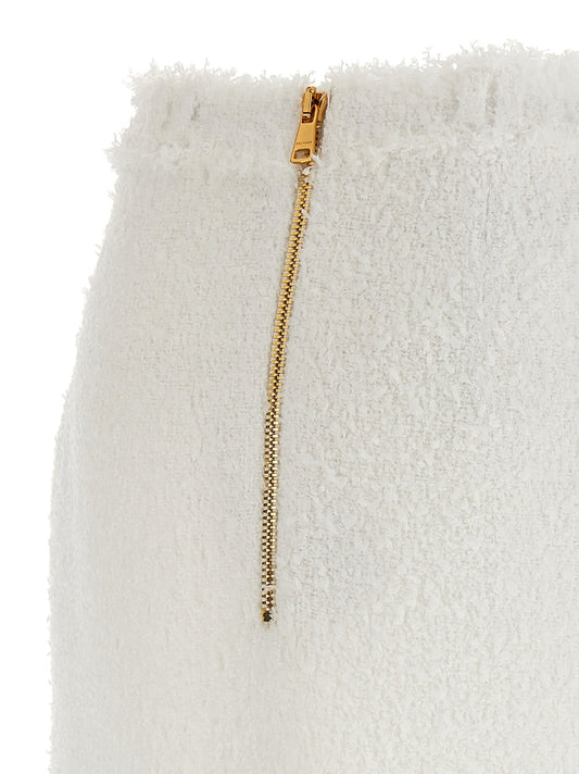 Balmain バルメインボタンツイードスカート - Image 1