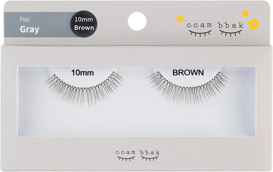CCAMBBAK False Eyelash Eyelash Eyelash Extensions Semi-Permanent Idle Type 0.3 - 0.5 inches (8 - 12 mm), Matsueku Self Natural, Popular, DIY False Eyelash (0.4 inch (10 mm) (Brown))