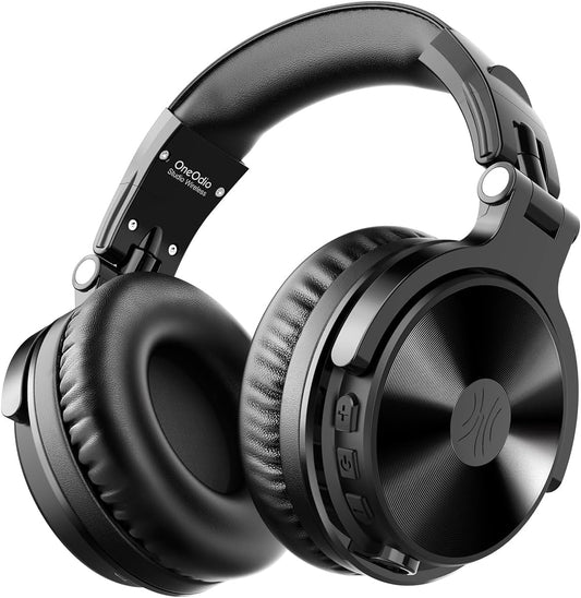 OneOdio Wireless Headphones with Up to 110 Hours Playback Bluetooth Over-Ear with Built-in Mic Foldable Wired/Wireless Compatible Headphones with Heavy Bass Multipoint Pairing Pro C