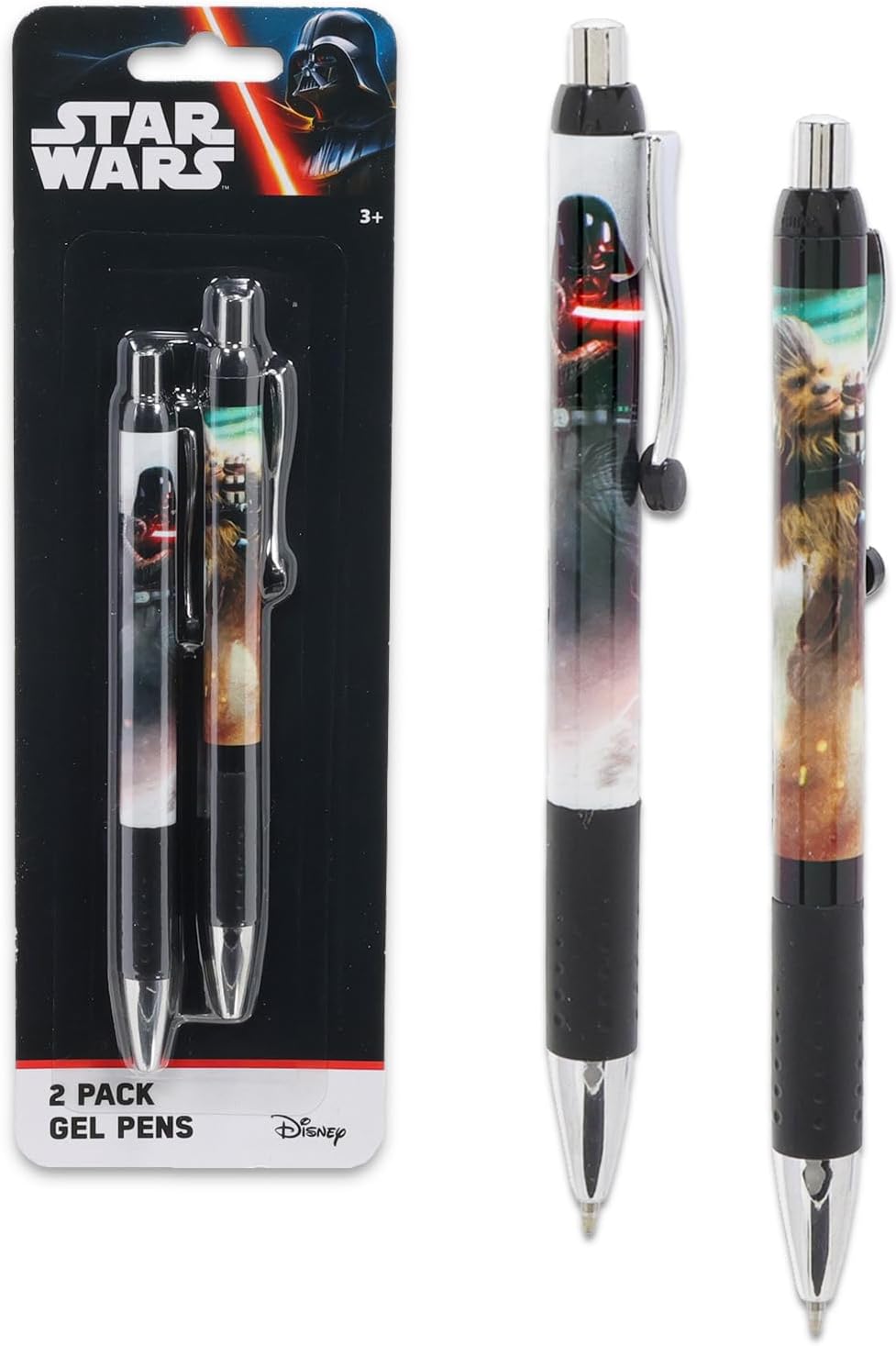 Star Wars Juego de bolígrafos – Paquete de 2 bolígrafos con Darth Vader, Han Solo, Chewbacca y más | Suministros escolares y de oficina de Star Wars