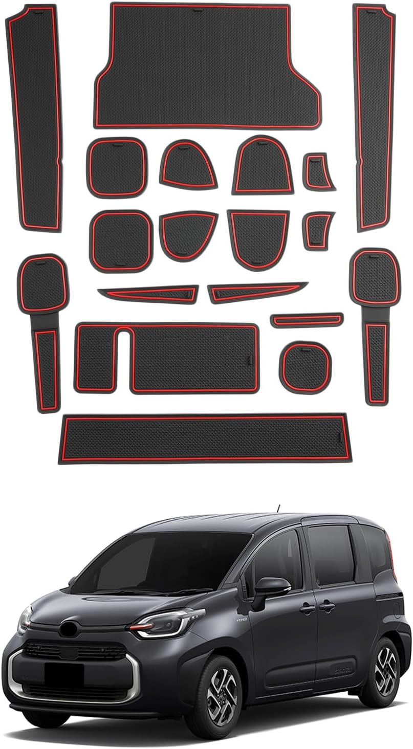 SHAOHAO (August 2025) New Model Toyota Sienta 10 Series 3rd Generation Interior Rubber Mat Sienta 3rd Generation Door Pocket Mat Anti-Slip Scratch Resistant Environmentally Friendly Material High