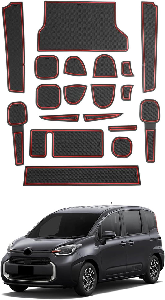 SHAOHAO (August 2025) New Model Toyota Sienta 10 Series 3rd Generation Interior Rubber Mat Sienta 3rd Generation Door Pocket Mat Anti-Slip Scratch Resistant Environmentally Friendly Material High