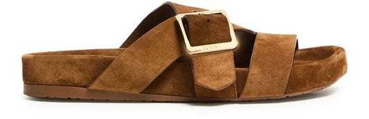 LOEWE Ease Buckle slide in suede - Image 1