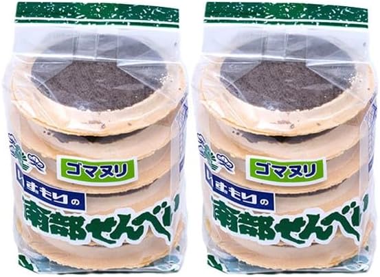 Marco Izumori Sesame Rice Crackers, Set of 12 Sheets x 2 Bags, Aomori