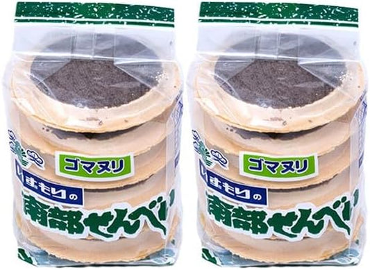 Marco Izumori Sesame Rice Crackers, Set of 12 Sheets x 2 Bags, Aomori