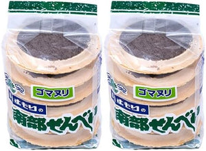 Marco Izumori Sesame Rice Crackers, Set of 12 Sheets x 2 Bags, Aomori