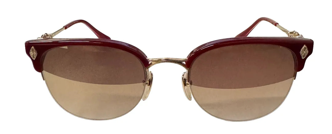CHROME HEARTS 'TANG' BURGUNDY/GOLD SUNGLASSES